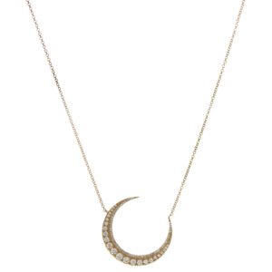 Crescent Moon Diamond Necklace