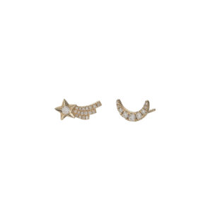 Pave Moon & Shooting Star Studs