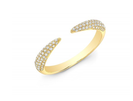 Pave Diamond Open Tapered Ring