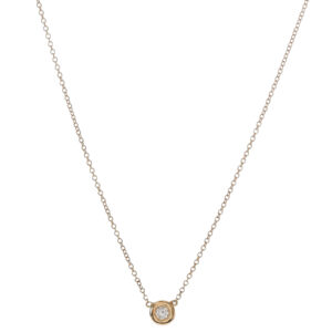 Single Diamond Bezel Necklace
