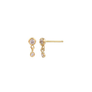 Diamond Double Dangle Stud Single
