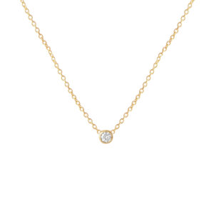 Single Diamond Bezel Necklace