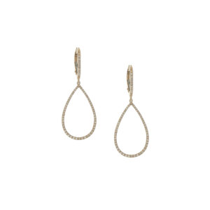 Open Pear Diamond Pave Earrings