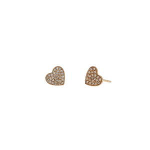 Pave Heart Studs w/ Border