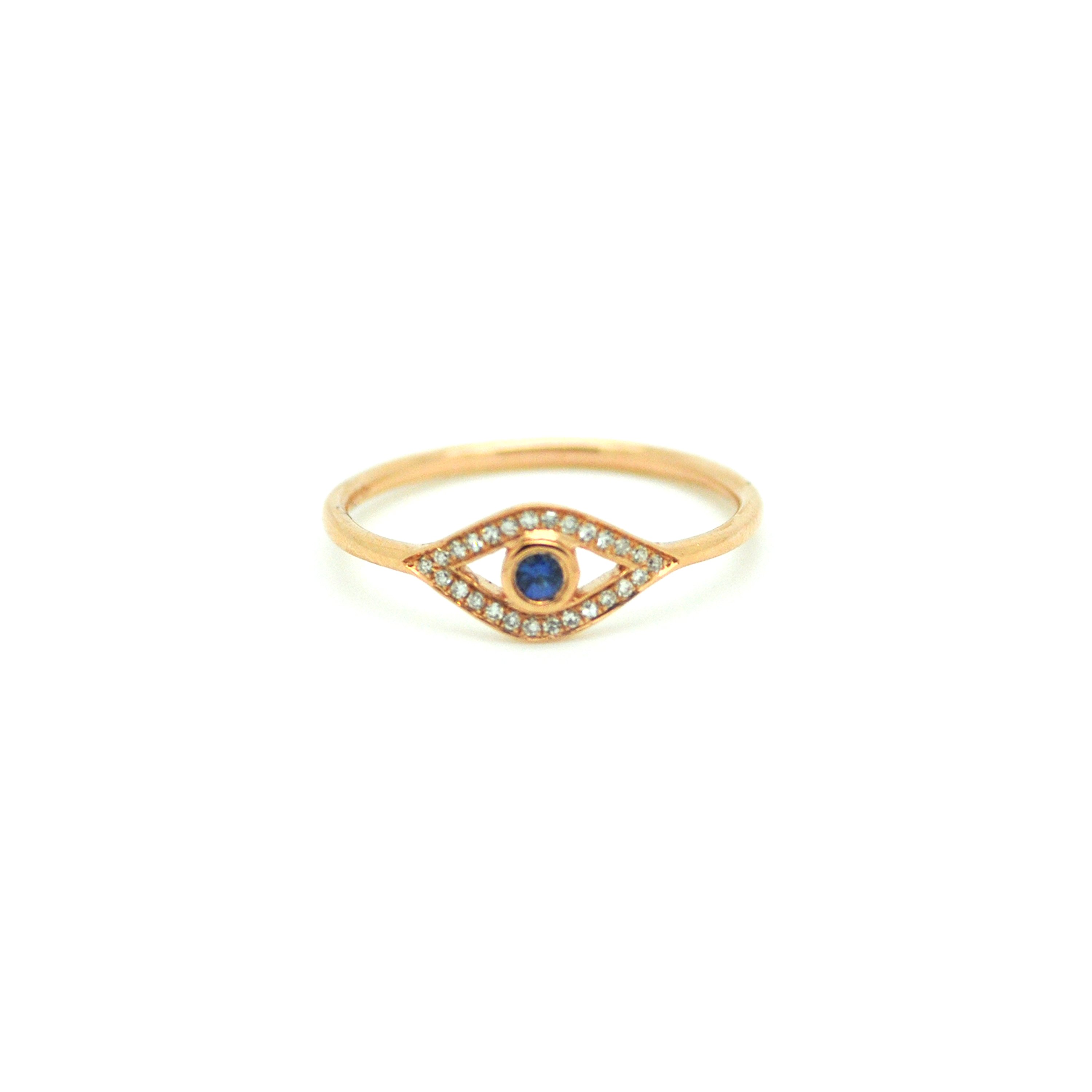 Inlay Evil Eye Ring with Diamonds for Women | Jennifer Meyer