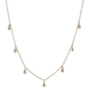 Diamond Bezel Fringe Necklace