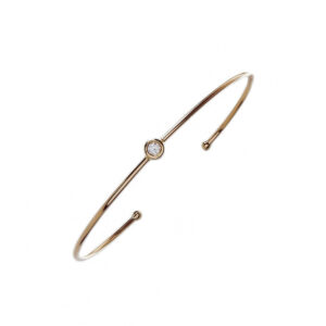 Single Diamond Bezel Cuff