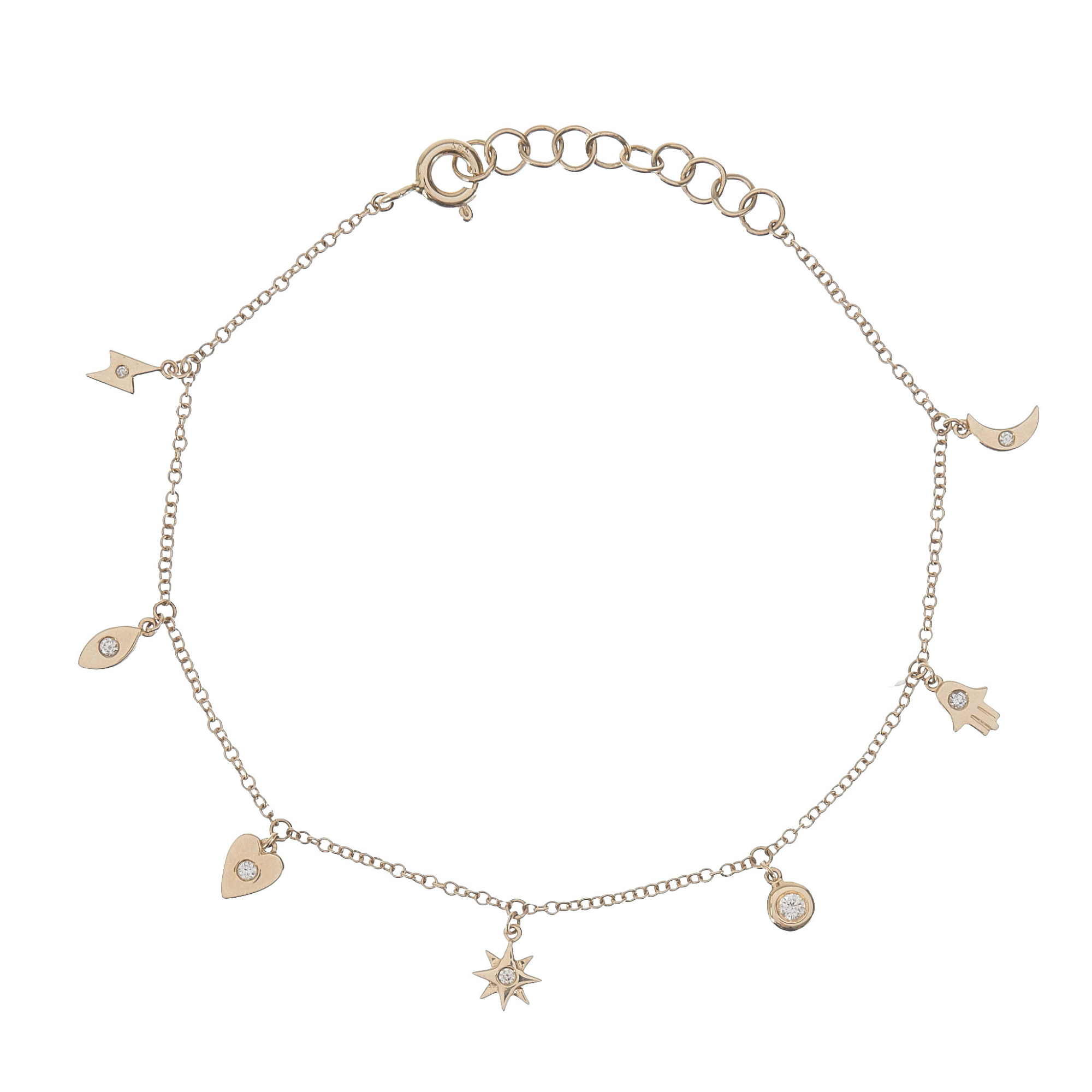Diamond Multi-Charm Bracelet - Moondance Jewelry Gallery