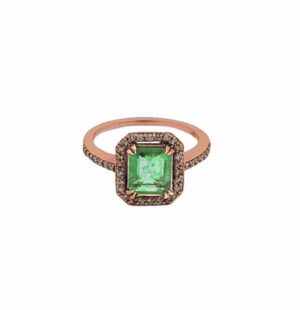 Emerald & Pave Ring