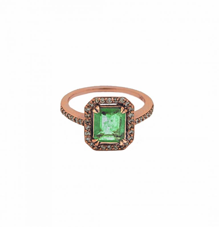 Emerald & Pave Ring
