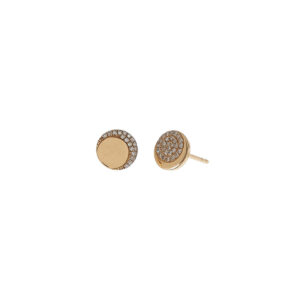 Crescent Moon Disc Studs