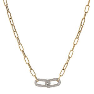 Two Pave Links Chain