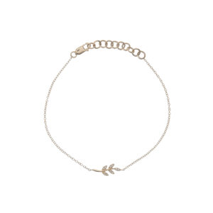 Pave Diamond Fern Leaf Bracelet