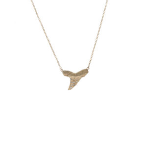Pave Diamond Shark's Tooth Necklace