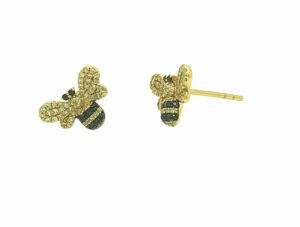 Pave Bumble Bee Studs