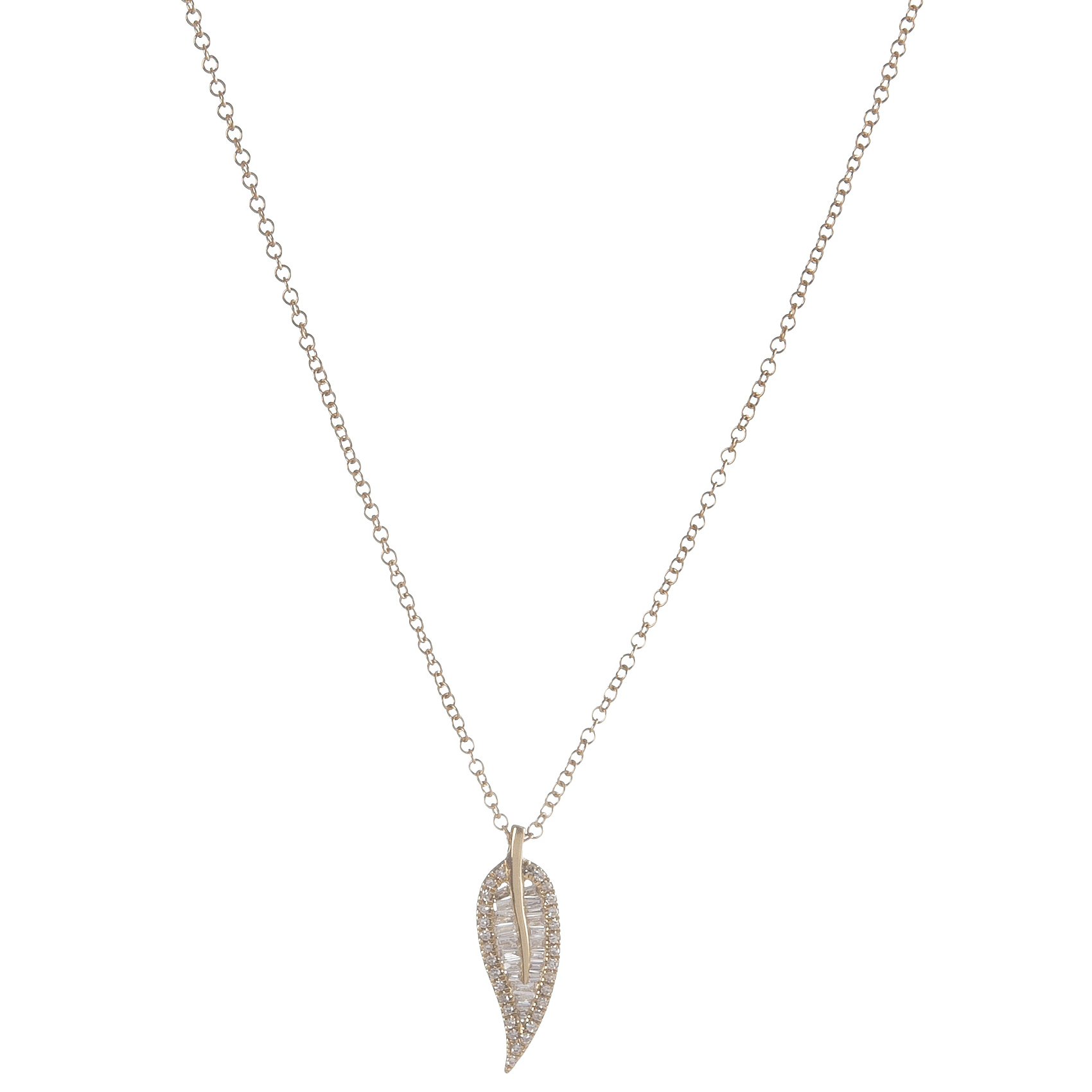 Diamond sale leaf pendant