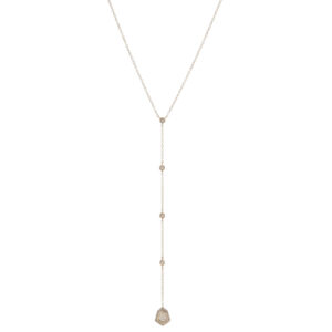 Long Diamond Shield Drop Lariat