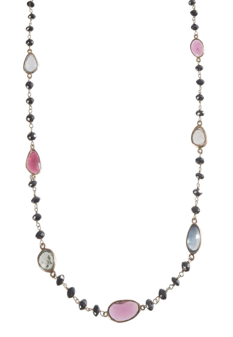 Black Diamond & Multi Tourmaline Necklace