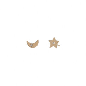 Diamond Moon & Star Studs
