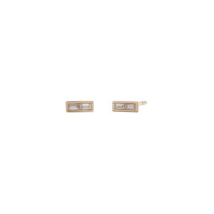 Double Baguette Bar Studs