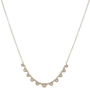 Graduated Round Diamond Bezel Necklace