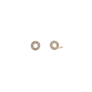 Pave Diamond Open Circle Studs