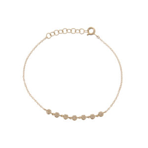 7 Mini Pave Discs Chain Bracelet