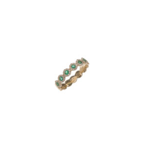 Pave & Bezel Emerald Circles Ring