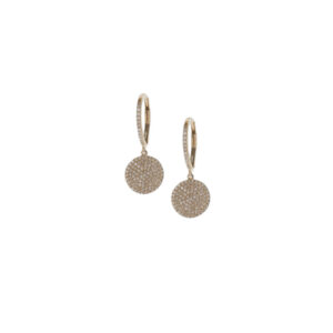 Pave Diamond Disc Dangle Earrings