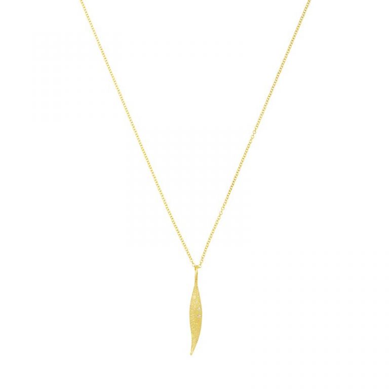 Gold Leaf & Diamond Necklace
