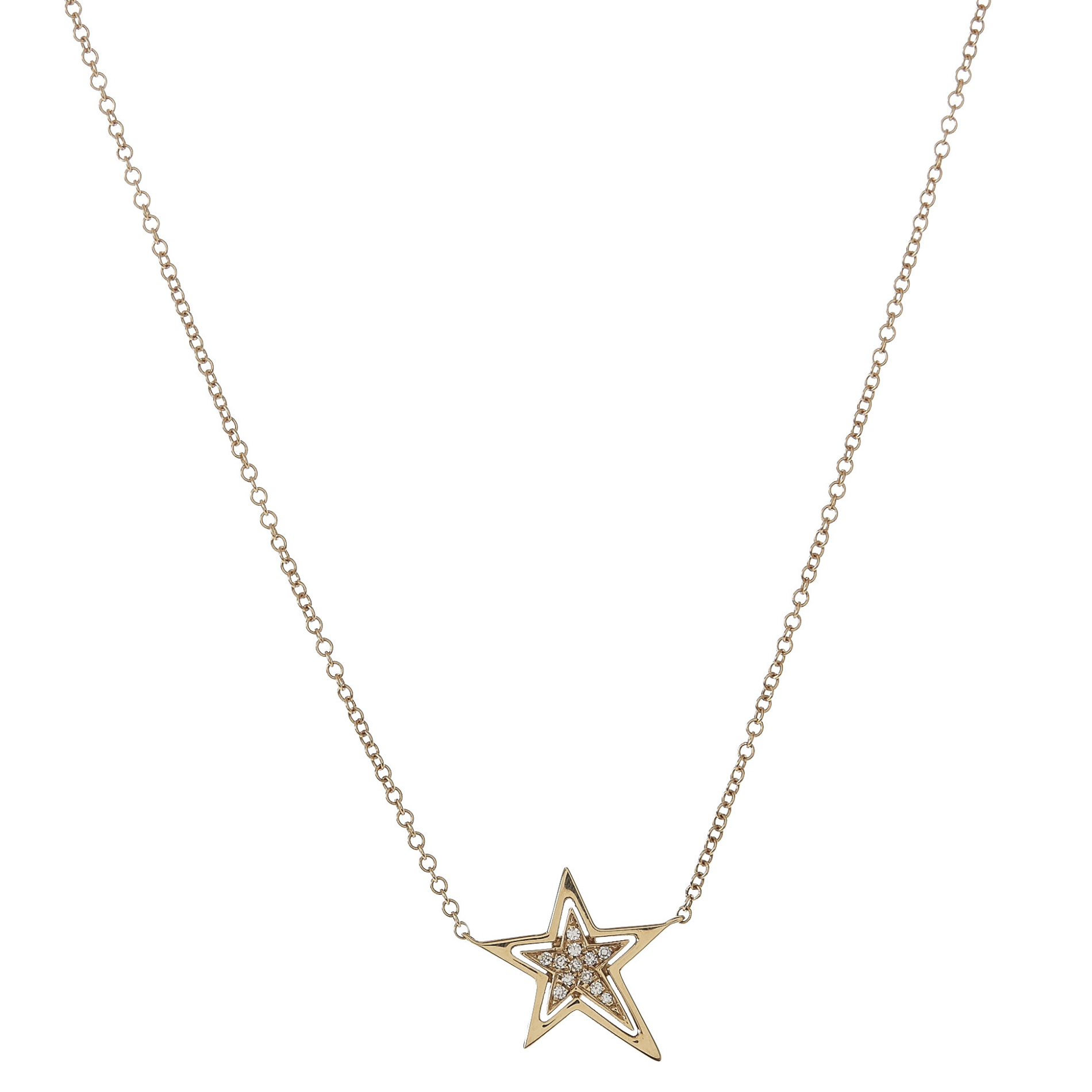 Gold diamond clearance star necklace