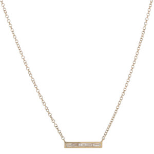 Baguette Diamond Bar Necklace