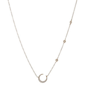 Crescent Moon & Diamonds Necklace