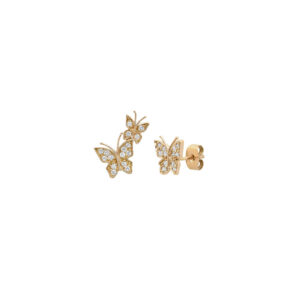 Mismatched Pave Butterfly Studs