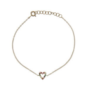 Rainbow Heart Chain Bracelet