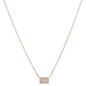 Baguette Diamond Rectangle Necklace