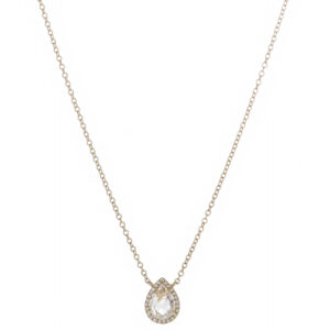White Topaz Pear Necklace