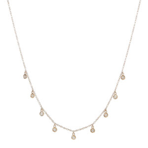 Diamond Bezel Fringe Choker