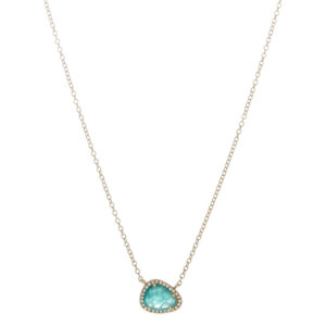 Pave & Emerald Necklace