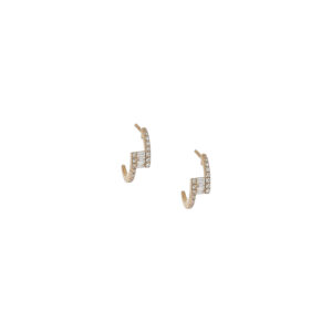 Pave & Baguette Diamond Huggie Studs