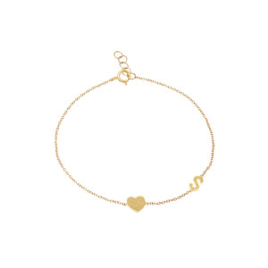 Initial & Heart Bracelet