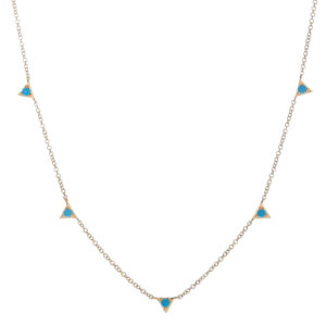 5 Inverted Turquoise Triangles Necklace