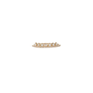 Round & Pave Diamond Crown Ring