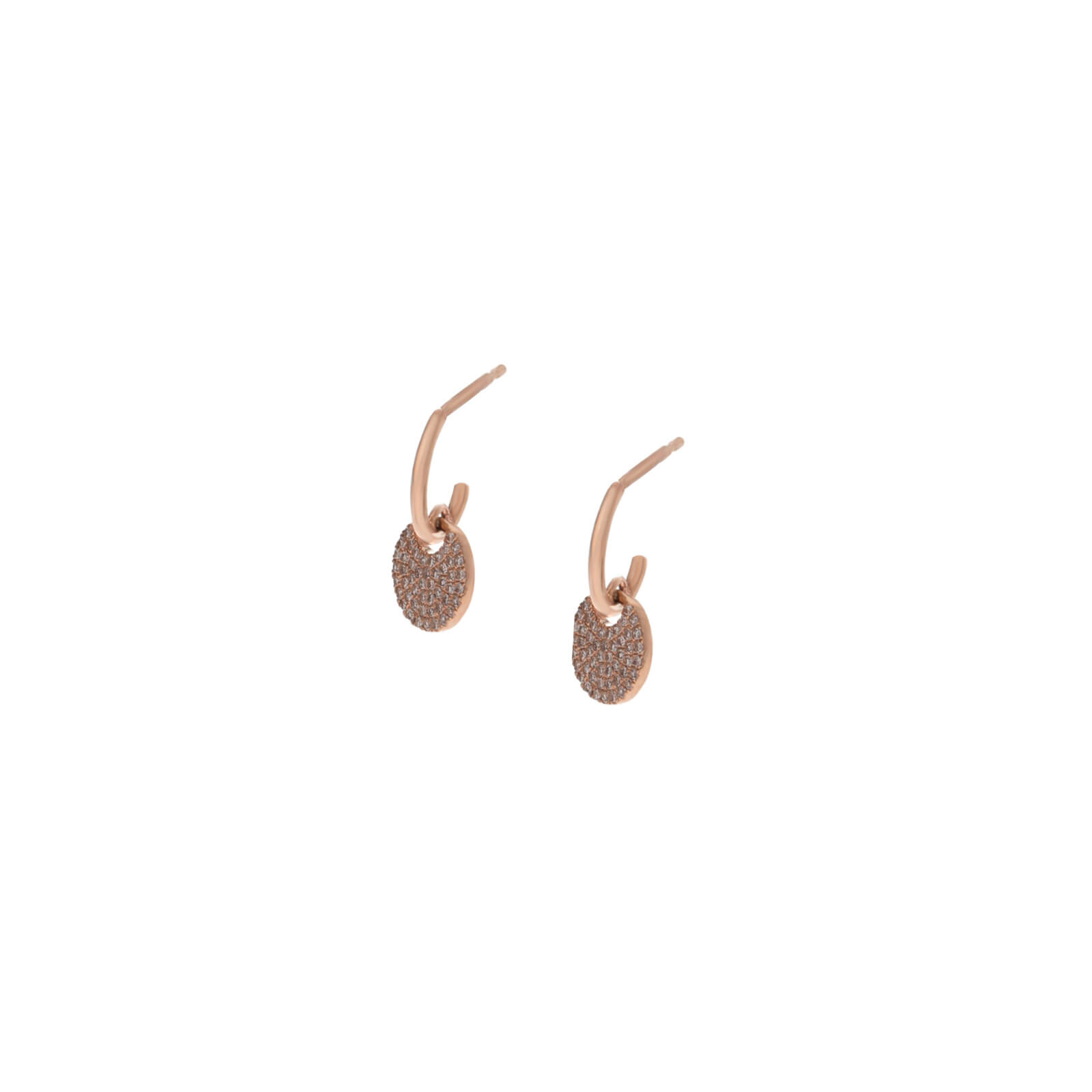 Pave Disc Drop Hoops - Moondance Jewelry Gallery