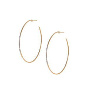 Pave Line Hoops