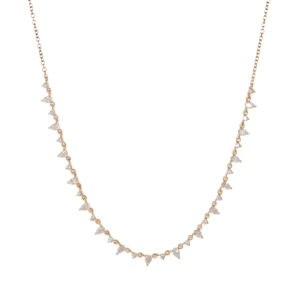 Inverted Pear & Round Diamond Necklace