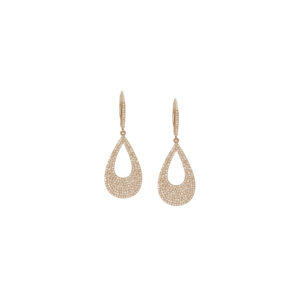 Pear Cut-Out Pave Diamond Earrings