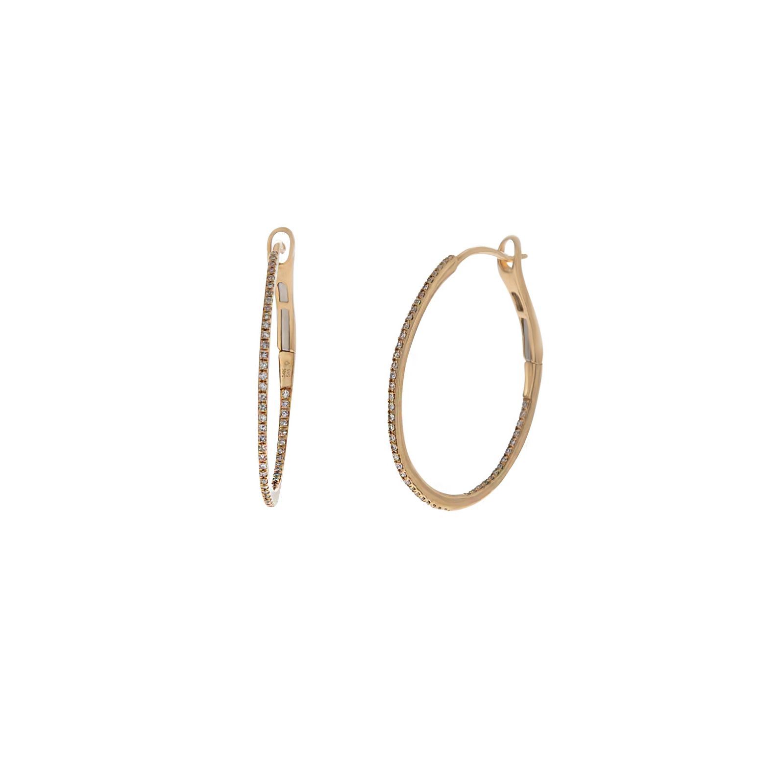 Oval Pave Inside-Out Hoops - Moondance Jewelry Gallery