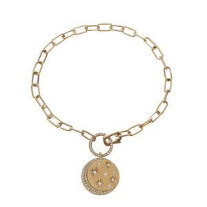 Diamond Moon & Stars Charm Bracelet