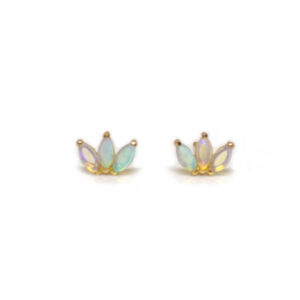 Opal Lotus Studs